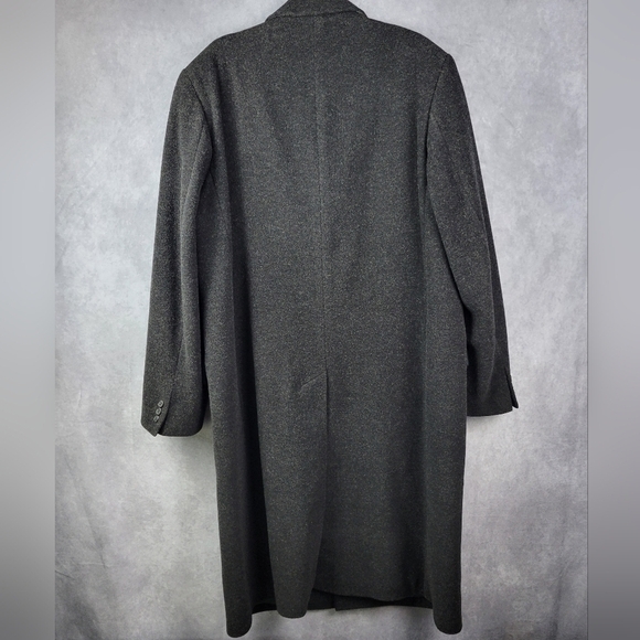 Trade Mark cashmere wool Full coat size L Black/White Italian Fabric - Picture 2 of 14